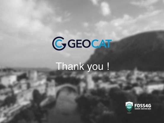 A graphic introducing GeoCat, a platinum sponsor for FOSS4GE.