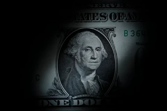 A US dollar in shadow