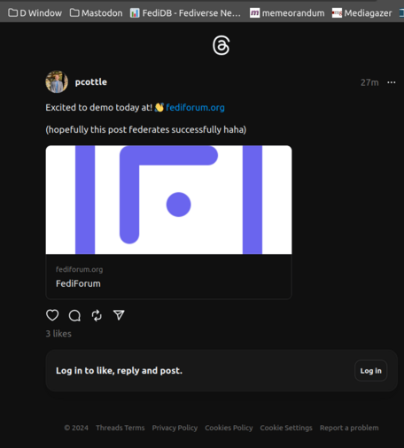 Replies to Threads posts (those  selected few that are allowed to clone their posts to Mastodon) never propagate back over to the original on Threads
